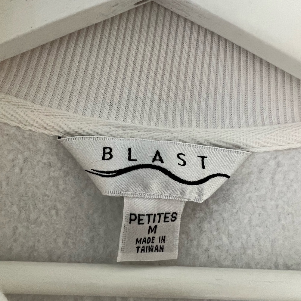 Vintage BLAST Colorblock Quarter Zip Fleece Pullover Petite M 80s 90s Sweatshirt - Picture 5 of 12